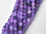 Frosted Matte Agate Beads- Purple, 7.8mm, Round Beads-Gems: Round & Faceted-BeadXpert