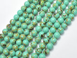 Shell Turquoise Howlite-Green, 6mm (6.5mm)-Gems: Round & Faceted-BeadXpert