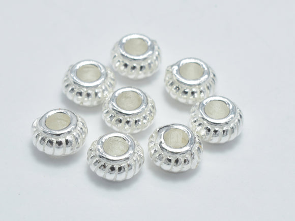 8pcs 925 Sterling Silver Beads, 4.5x2.8mm Rondelle Beads-Metal Findings & Charms-BeadXpert