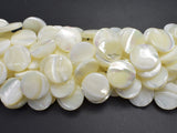 Mother of Pearl, MOP, White, 15mm Coin-BeadXpert