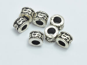 6pcs 925 Sterling Silver Beads-Antique Silver, 4.4x3.3mm Tube Beads-Metal Findings & Charms-BeadXpert