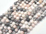 Matte Pink Zebra Jasper, 6mm, Round Beads-Gems: Round & Faceted-BeadXpert