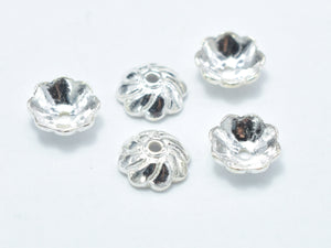 20pcs 5mm 925 Sterling Silver Bead Caps, 5x2mm Flower Bead Caps-Metal Findings & Charms-BeadXpert