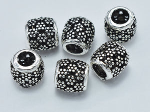 4pcs 925 Sterling Silver Bead, Drum Beads, Spacer Beads, 6x6mm-Metal Findings & Charms-BeadXpert