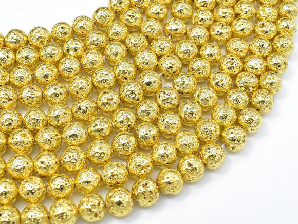 Lava-Gold Plated, 8mm (8.7mm) Round-Gems: Round & Faceted-BeadXpert