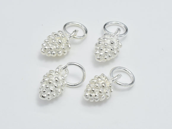 2pcs 925 Sterling Silver Charms, Pine Cones Charms, 5.5x9mm-Metal Findings & Charms-BeadXpert