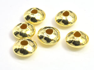 10pcs 24K Gold Vermeil Spacers, 925 Sterling Silver Beads, 6x3mm Saucer Beads-Metal Findings & Charms-BeadXpert