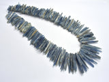 Blue Kyanite (7-12)x(16-48)mm Graduated Top Drilled Slice Stick-BeadXpert