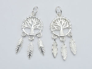 1pc 925 Sterling Silver Charm, Tree of life Charm, 26x12mm-BeadXpert