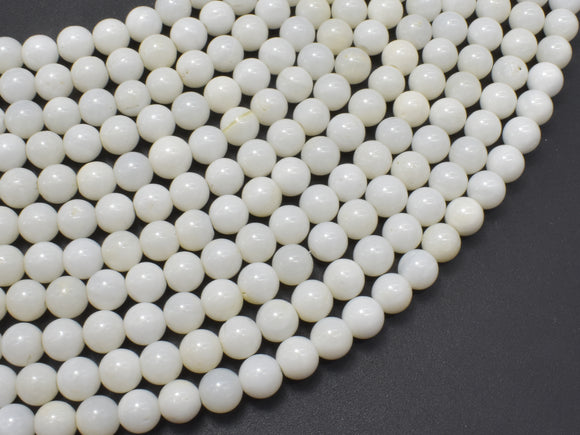 Mother of Pearl Beads, MOP, Creamy White, 6mm Round Beads-Gems: Round & Faceted-BeadXpert