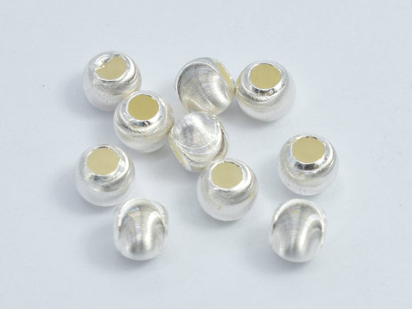 10pcs Cat's Eye 925 Sterling Silver Beads, 4mm Round Beads-BeadXpert