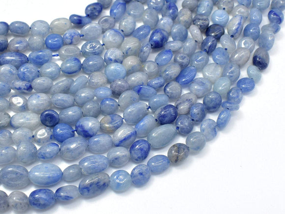 Blue Aventurine, 6x8mm Nugget Beads, 15.5 Inch-Gems: Nugget,Chips,Drop-BeadXpert
