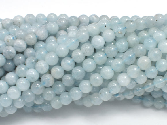 Genuine Aquamarine Beads, 4mm (4.7mm) Round beads-Gems: Round & Faceted-BeadXpert