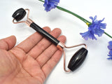 Face Roller-Black Obsidian, Face and Eye Roller, Face Beauty Massager-Gems:Assorted Shape-BeadXpert
