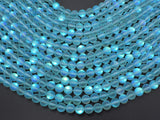 Matte Mystic Aura Quartz-Aqua Blue, 6mm (6.5mm) Round-Gems: Round & Faceted-BeadXpert