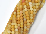 Matte Yellow Jade Beads, 4mm (4.8mm), Round Beads-BeadXpert
