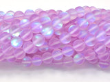 Matte Mystic Aura Quartz-Lavender, 6mm (6.5mm) Round-Gems: Round & Faceted-BeadXpert