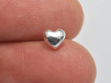 10pcs (5pairs) 925 Sterling Silver Heart Pad Earring Stud Post, 5x4.5mm Heart Pad, 11mm Long-BeadXpert
