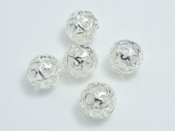 2pcs 9mm 925 Sterling Silver Beads, 9mm Filigree Round-Metal Findings & Charms-BeadXpert
