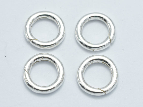 1pc 925 Sterling Silver Round Clasp, Spring Gate Round Clasp, 12mm-BeadXpert