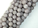 Jade Beads, Light Gray, 10mm(10.3mm) Faceted Round-Gems: Round & Faceted-BeadXpert