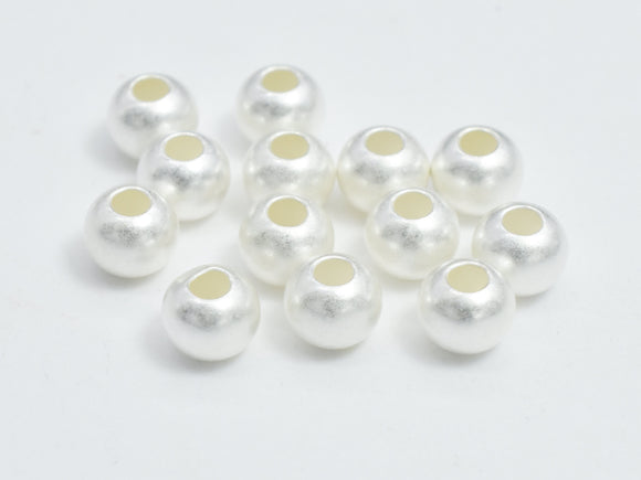 30pcs Matte 925 Sterling Silver Beads, 3mm Round Beads-Metal Findings & Charms-BeadXpert