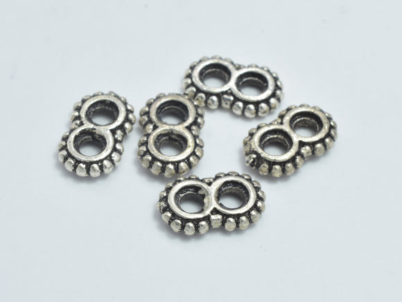 8pcs 925 Sterling Silver Spacers-Antique Silver, 8x5mm Spacer, 2 Hole Spacer, 2 Hole Connector-Metal Findings & Charms-BeadXpert