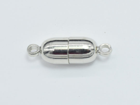 10pcs 6x19mm Magnetic Bullet Clasp-Silver, Plated Brass-Metal Findings & Charms-BeadXpert