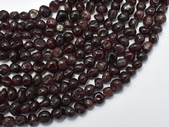 Red Garnet Beads, 6x7mm, Pebble Nugget Beads-BeadXpert
