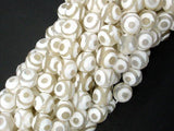 Tibetan Agate Beads, White, 8mm Faceted Round-Agate: Round & Faceted-BeadXpert