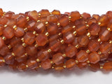 Carnelian Beads, 8mm Faceted Prism Double Point Cut-Gems: Round & Faceted-BeadXpert