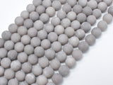 Matte Jade Beads-Gray, 8mm (8.4mm) Round-Gems: Round & Faceted-BeadXpert