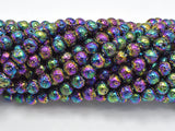 Lava-Rainbow Plated, 6mm (6.6mm) Round-Gems: Round & Faceted-BeadXpert