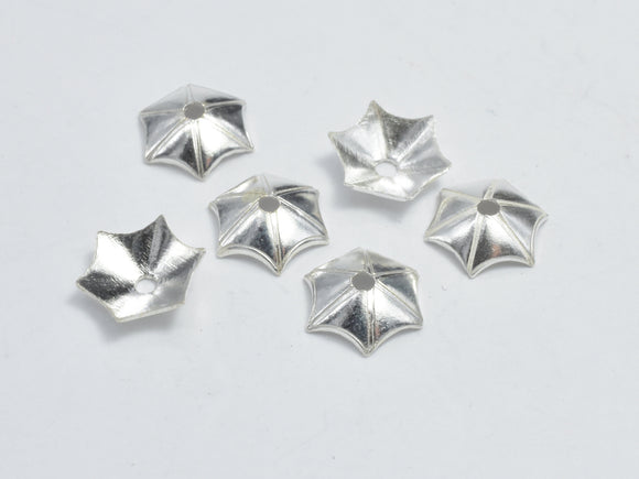 10pcs 925 Sterling Silver Bead Caps, 7.8x2mm Bead Caps-Metal Findings & Charms-BeadXpert
