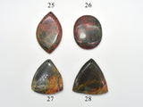 Picasso Jasper Pendant, Flat Back, 1 piece, Hole 1.5-2mm (PNDT6)-BeadXpert