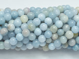 Aquamarine Beads, 6mm (6.5mm) Round Beads-Gems: Round & Faceted-BeadXpert
