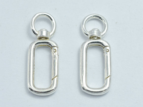 1pc 925 Sterling Silver Swivel Clasp, Spring Gate Rectangle Clasp 21x7.5mm-BeadXpert