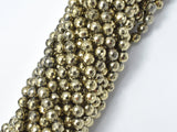 Hematite-Light Gold, Pyrite Color, 6mm Faceted Round-Gems: Round & Faceted-BeadXpert