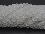 Matte Clear Quartz Beads, 6mm (6.5mm) Round-Gems: Round & Faceted-BeadXpert