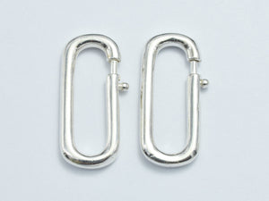 1pc 925 Sterling Silver Spring Gate Oval Clasp 22x9.5mm-BeadXpert