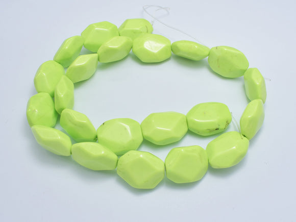 Howlite Turquoise Beads-Apple Green, 14x18mm Faceted Free Form Beads-BeadXpert