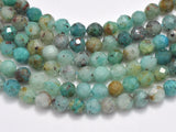 Natural Chrysocolla, 3.3-3.5mm Micro Faceted Round-Gems: Round & Faceted-BeadXpert