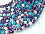 Rain Flower Stone Beads, Blue, Purple, 8mm Faceted Round Beads-Gems: Round & Faceted-BeadXpert