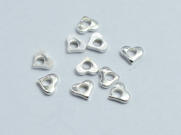 Approx. 50pcs 925 Sterling Silver Heart Spacer, 3x2.6mm-BeadXpert