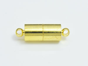 10pcs 6x19mm Magnetic Cylinder Clasp-Gold, Plated Brass-Metal Findings & Charms-BeadXpert