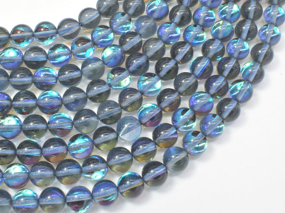 Mystic Aura Quartz-Gray, 6mm (6.5mm) Round Beads-Gems: Round & Faceted-BeadXpert