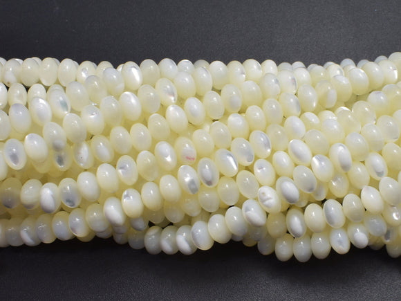 Mother of Pearl, MOP, White, 3.6x5.5mm Rondelle-BeadXpert