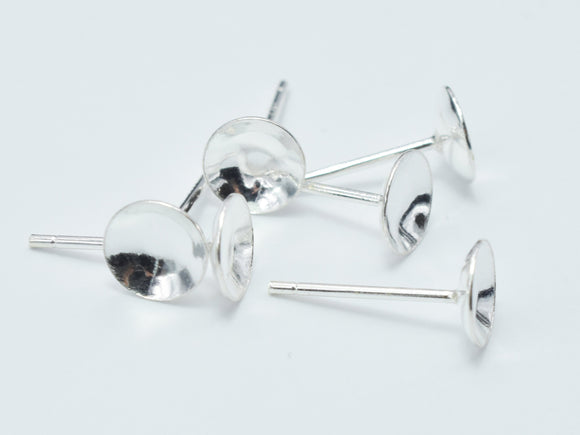 10pcs (5pairs) 925 Sterling Silver Earring Cup Stud Post-Metal Findings & Charms-BeadXpert