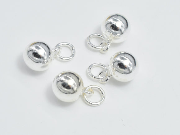 2pcs 925 Sterling Silver Charm, Ball Charm, 6.8mm Round Ball-Metal Findings & Charms-BeadXpert