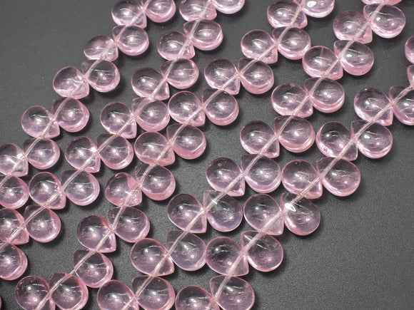 Glass Beads-Pink, 8x11mm Flat Teardrop beads, 11.5 Inch-Pearls & Glass-BeadXpert
